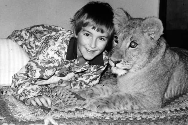 Nine-year-old Carl Denver pictured with Lisa, a five stone lioness, in December 1977.