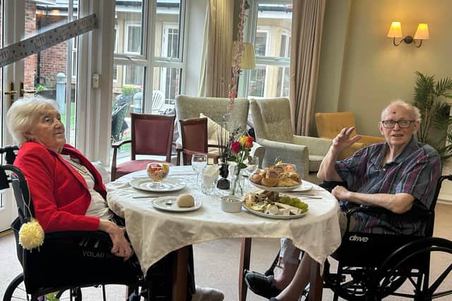 Staff and carers at Wykebeck Court Bupa Care Home organised a surprise celebration for residents Brian and Barbara Townend