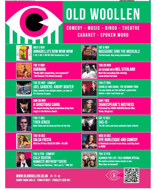 Top shows booked to entertain at Old Woollen - the live events venue at Sunny Bank Mils