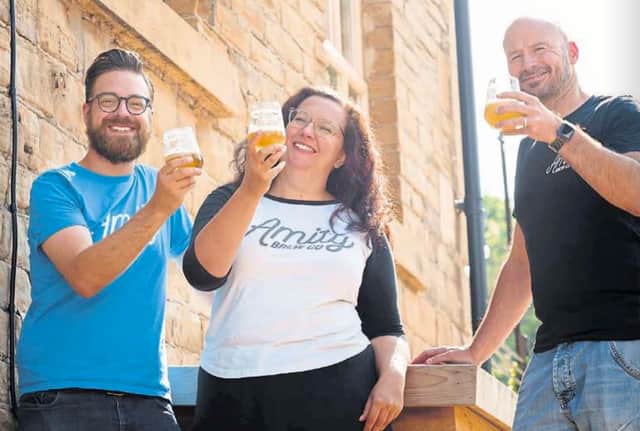 Directors Russ Clarke, Verity Clarke, and Rich Degnan have big plans for Amity Brew Co based at Sunny Bank Mills