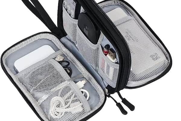 The TidyTech electronic accessory organiser keeps all your travel tech neatly packed and protected – ideal for limited cabin space on cruises.