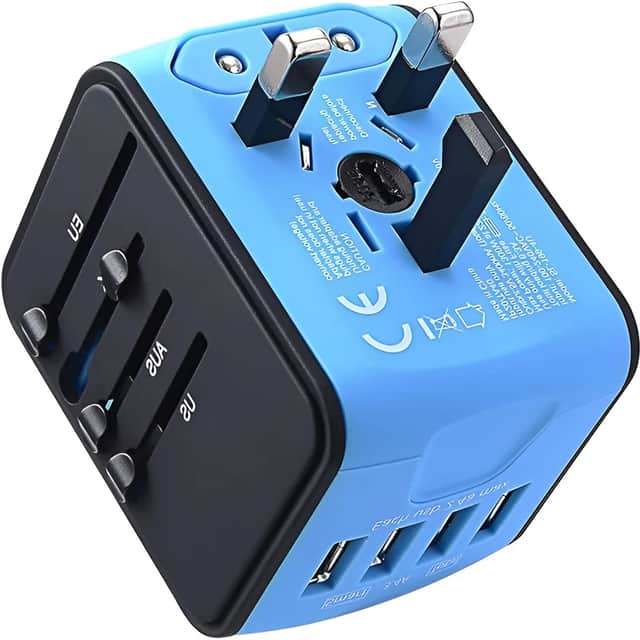 The SimplifyLiving Universal Travel Adapter works in over 150 countries and charges up to five devices at once – ideal for cruise cabins with limited sockets.