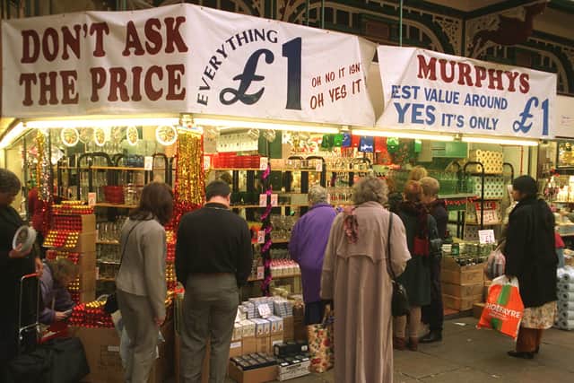You didn't need to ask the price at Murphy's - everything was £1. Pictured in August 1998.