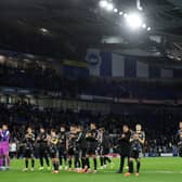 Leeds United thank the away fans for their support at Brighton.