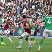SCREAMER: From West Ham's Lucas Paqueta against Newcastle United as the Irons make ground on Leeds United.