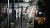 Forensic investigators on the platform at Huntingdon station in Cambridgeshire, after a number of people were stabbed on a train