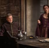 Sean Bean as Sheriff of Nottingham, Lydia Peckham as Priscilla