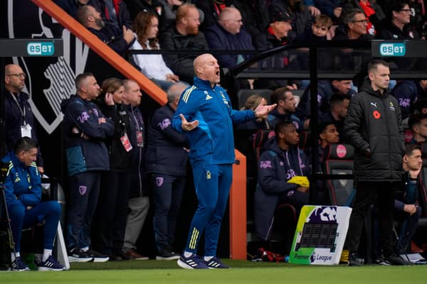 BIG BACKING: For Nottingham Forest under boss Sean Dyche, above, for Sunday's huge Premier League clash against Leeds United at the City Ground.