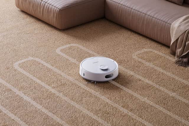 A dToF LiDAR sensor helps the robot navigate the rooms - and avoid obstacles