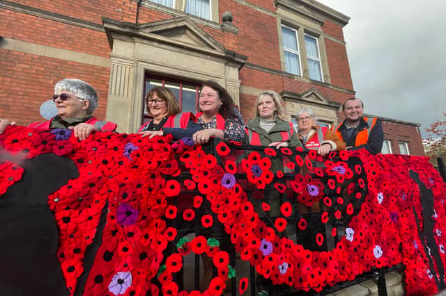 A blanket of poppies has been unveiled at Normanton Town Hall to remember the lives lost in wars around the world.