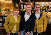 Karen Blick (Lydia Dingle), Jason Donovan and Tony Audenshaw (Bob Hope).