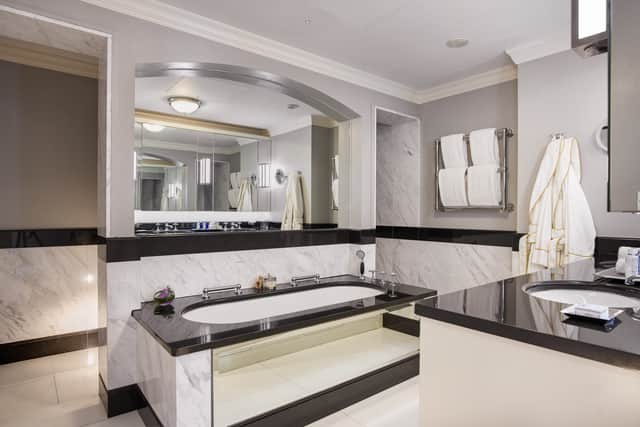Even the bathrooms are another level of glamorous