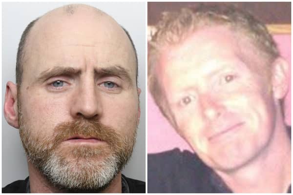 William Joyce (left) was found guilty of murdering Darren Leach (right) in his own home, having bullied him for money.