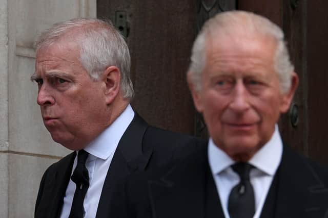 KIng Charles and his brother Andrew Mountbatten Windsor.