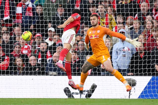 Morgan Gibbs-White scored Nottingham Forest's second goal from close range.