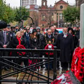Hundreds gathered in Leeds city centre on Tuesday to remember those who lost their lives in conflict.