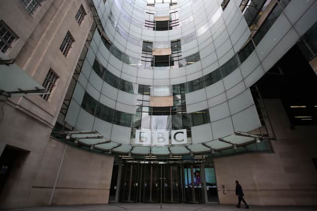 Headquarters of the British Broadcasting Corporation.