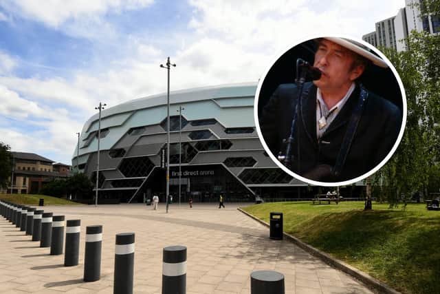 Bob Dylan performs at the First Direct Bank Arena in Leeds on Friday, November 14