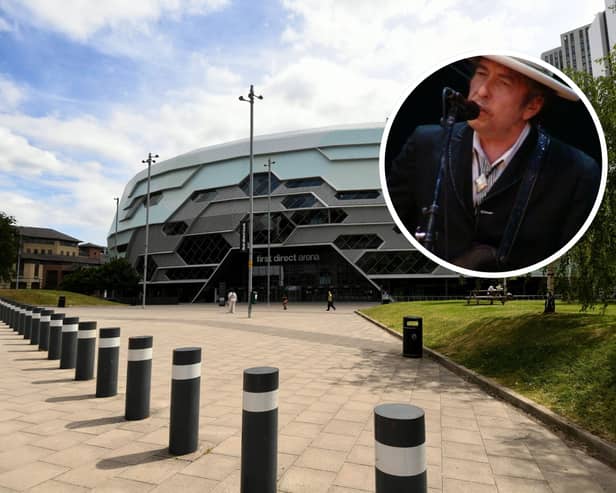 Bob Dylan performs at the First Direct Bank Arena in Leeds on Friday, November 14
