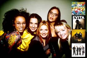 What other huge albums of 1996 did Spice Girls' immortal debut album, Spice, keep off the top of the charts - and which one knocked them off the top briefly?