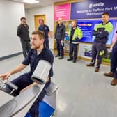 Essity staff members at its Manchester Trafford Park Mill site visit the health station for onsite checks.