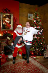 Danny Malin with Santa at LW studios