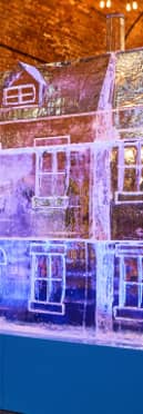 An ice sculpture of classic two-up, two-down terraced homes has been unveiled.