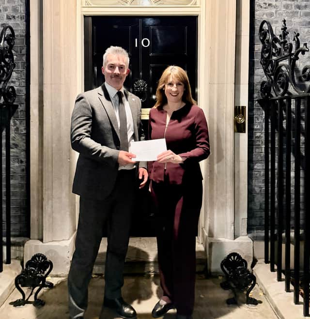 David Skaith, Mayor of York and North Yorkshire, presents Rachel Reeves with plan for visitor levy. Credit: YNYCA