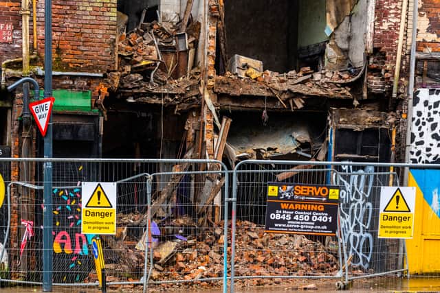 The derelict building on Kirkgate collapsed in April 2024.