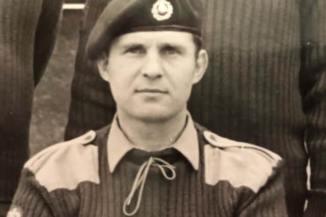 Christina's father Raymon John Staff as a marine commando
