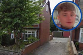 Connor Batty (inset) was shot and killed at the property on Barnsley Road in Hemsworth.