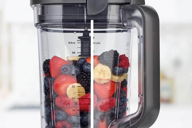 The blender's clever technology measures the portion size, so it knows how much to work on