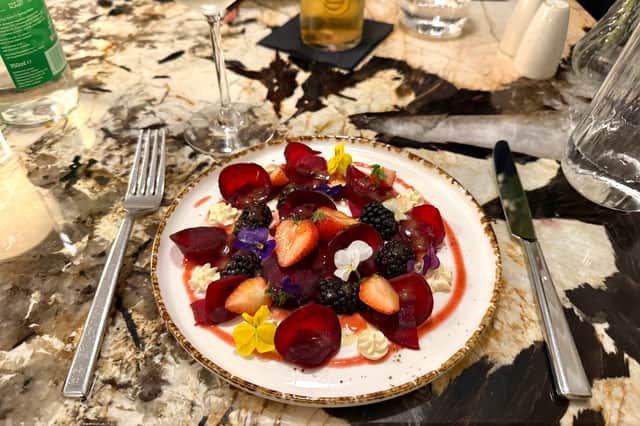 A beetroot carpaccio