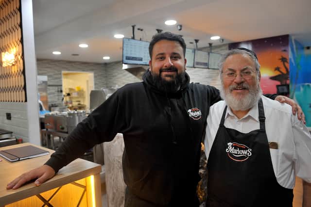 Arabaab "Paddy" Munir, joint owner of Marlow's British Kitchen and Rabbi Anthony Gilbert.