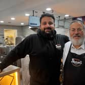 Arabaab "Paddy" Munir, joint owner of Marlow's British Kitchen and Rabbi Anthony Gilbert.