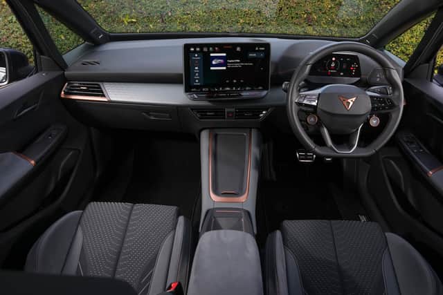 The interior is minimalist, but very comfortable and there are plenty of nice materials used