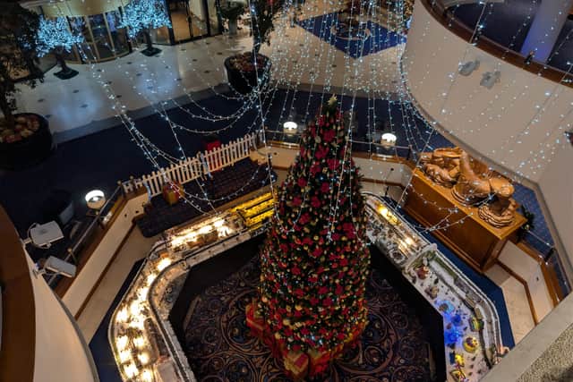 The lobby area really is a sight to behold, especially with the Christmas decorations up