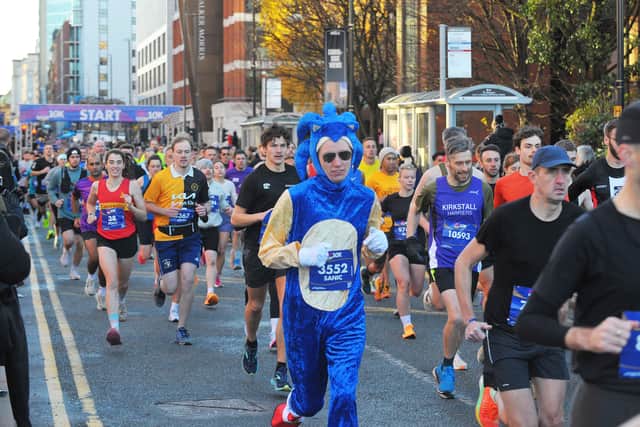The runners set off