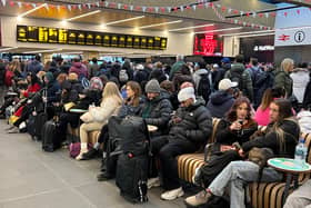 Leeds railway station  packed after delays