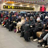 Hundreds of commuters were left stranded yesterday after all services out of Leeds station were either cancelled or delayed.