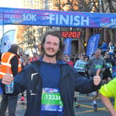 YEP reporter Charles Gray at the finish line.