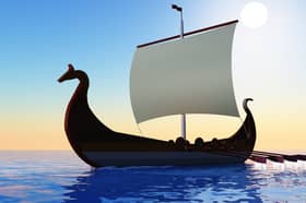 A Viking longship like those once used by Norse settlers who travelled to Britain.