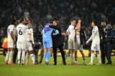 NIGHT TO CHERISH: For keeper Lucas Perri and his Leeds United side, the stopper pictured hugging boss Daniel Farke after Wednesday's 3-1 win against Chelsea under the Elland Road lights.