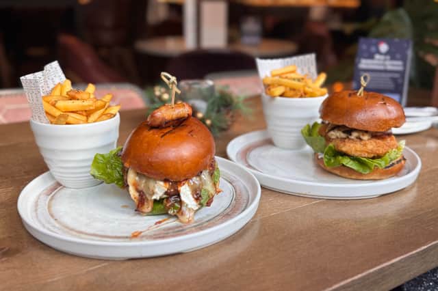 We opted to try out both of the festive burgers, the camembert & chorizo festive burger and the Chicken and Hot Honey Festive Burger
