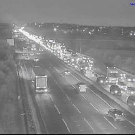 There is miles of traffic on the M62 this evening near Leeds.