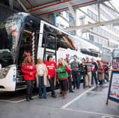 The coach was filled with 53 people named Carol and Noel singing festive songs.
