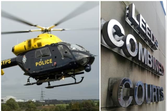 Webster had to be followed by the police helicopter when he fled from ground officers on an E-bike.