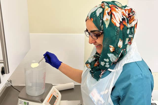 Hajra is a special feeds technician at Leeds Children’s Hospital