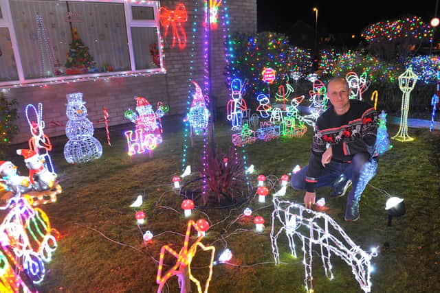 Nick Bond, who is raising money for the children's hospice Martin House, in his garden in Birkdale Drive, Alwoodley.