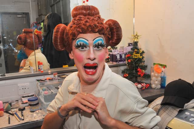 Aaron Steadman, Dame Dolly in the dressing room getting ready for the show
